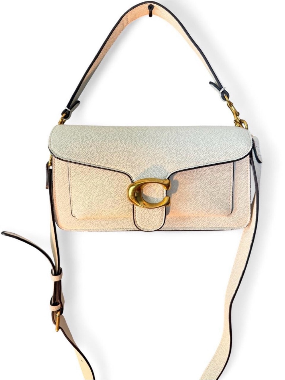 Coach Cream Leather Crossbody Bag with Gold 'C' Hardware